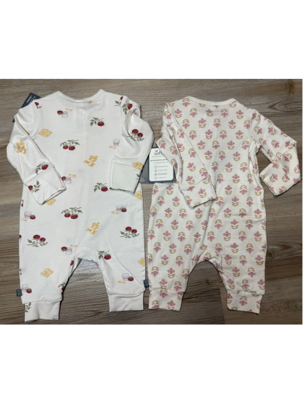 Baby Modern Moments by Gerber Footies 0-3 Months White Red Floral